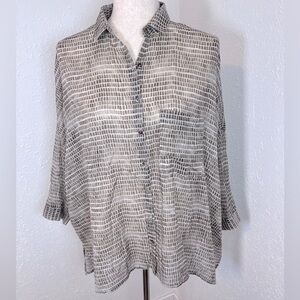 Niū Snakeskin Print 100% Cotton Lightweight Button Down